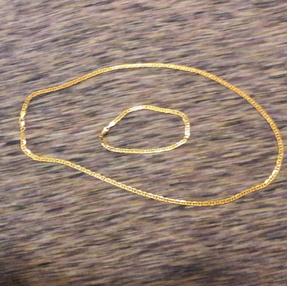 Costume jewelry 14k gold plated necklace and bracelet - Picture 4 of 4